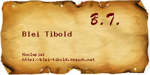 Blei Tibold névjegykártya